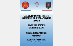 QUALIFICATIFS SECTEUR DOUBLETTE MASCULIN -LATTES/MAURIN