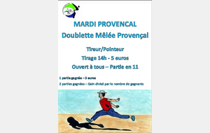 Concours jeu Provençal en 2 parties