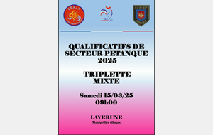 QUALIFICATIFS DE SECTEUR PETANQUE TRIPLETTE MIXTE