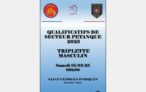 QUALIFICATIFS DE SECTEUR PETANQUE TRIPLETTE MASCULIN