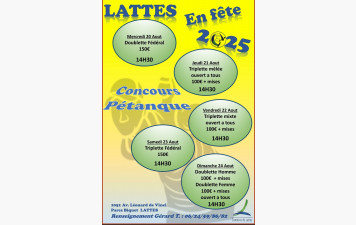 Fête de LATTES, concours Pétanque